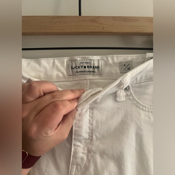 Lucky Brand Hayden Crop White Jeans Size 6 28 Mid Rise Stretch Denim Cropped - Picture 2 of 7